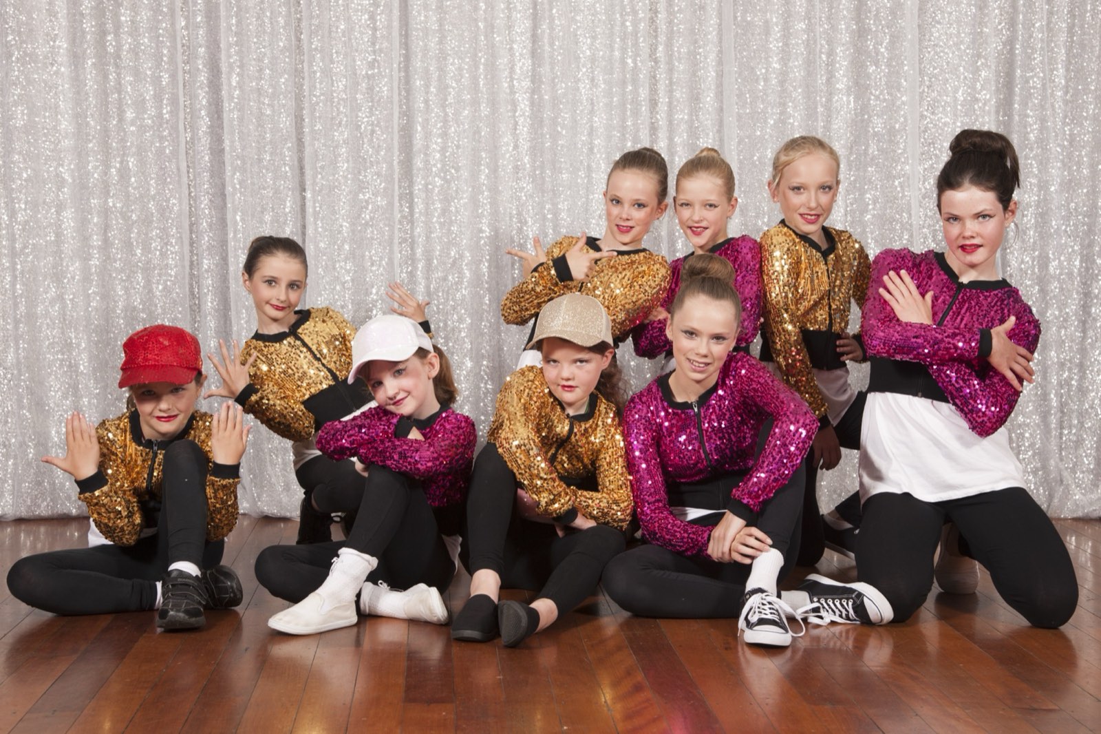 Waves hip hop troupe in sequin jackets